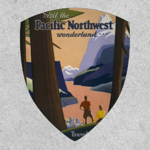 Vintage Pacific Northwest Travel Poster 1925 Train Patch