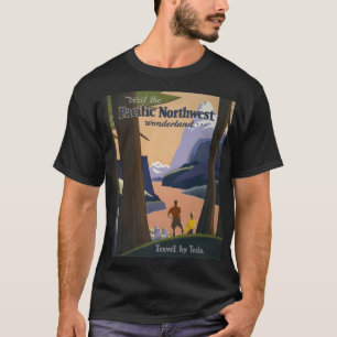 Vintage Pacific Northwest Travel Poster 1925 Train T-Shirt