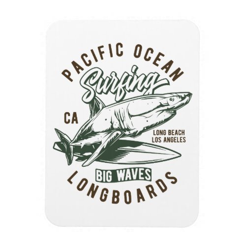 Vintage Pacific Ocean Surfing Magnet