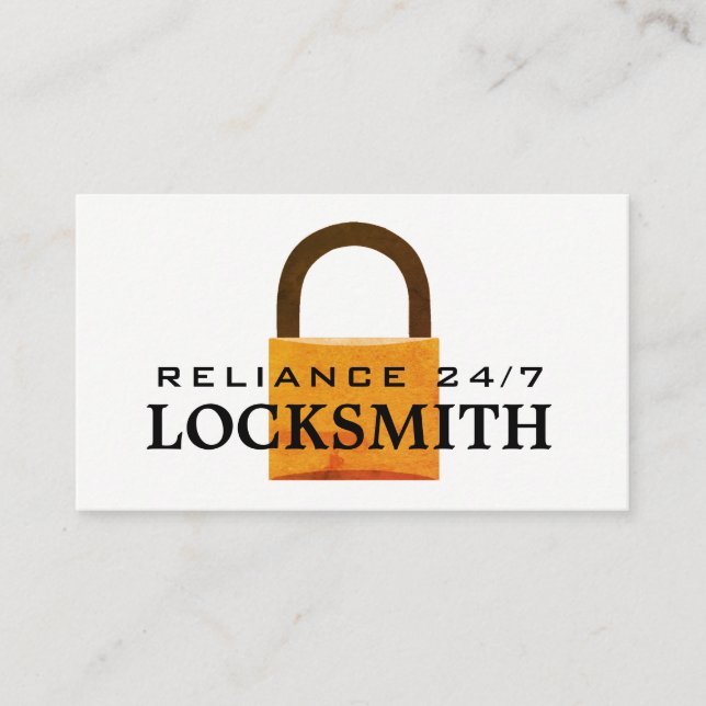 Vintage Padlock, Locksmith Business Card (Front)