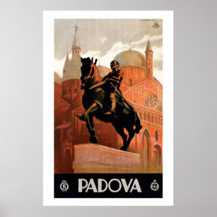 Vintage Padua Padova Italian travel poster