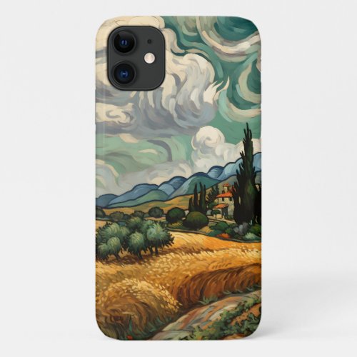 Vintage Paint Country Scene iPhone Case