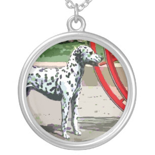 vintage painted dalmatian necklace