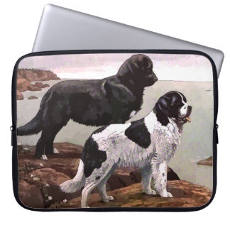 Vintage Painted Newfoundlands Laptop Sleeve