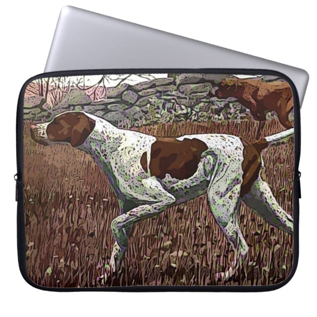 Vintage Painted Pointers Laptop Computer Sleeve (Front)