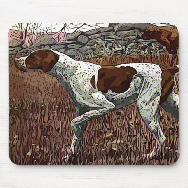 vintage painted pointers mouse pad (Front)