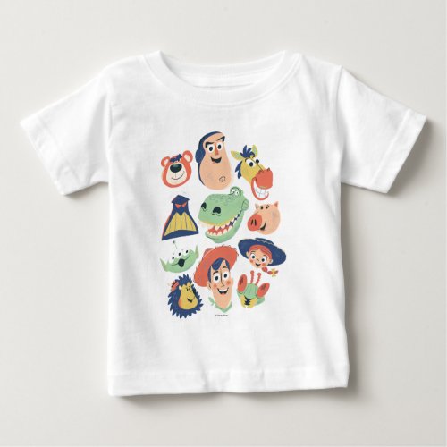 Vintage Painted Toy Story Characters Baby T_Shirt