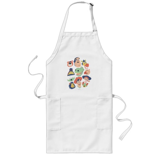 Vintage Painted Toy Story Characters Long Apron (Front)