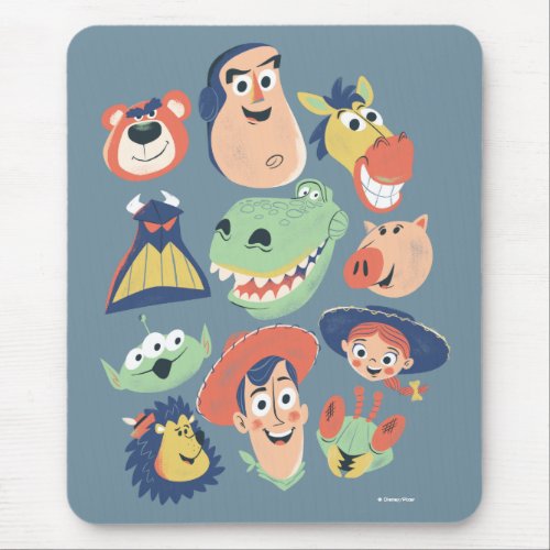 Vintage Painted Toy Story Characters Mouse Pad