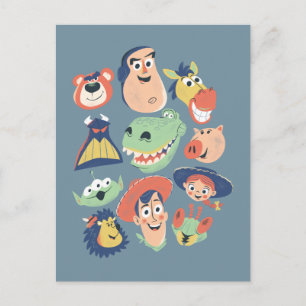 Vintage Painted Toy Story Characters Postcard