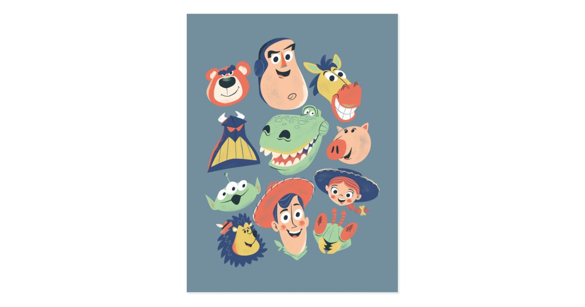 Vintage Painted Toy Story Characters Postcard Zazzle Com