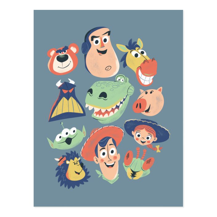 Vintage Painted Toy Story Characters Postcard Zazzle Com