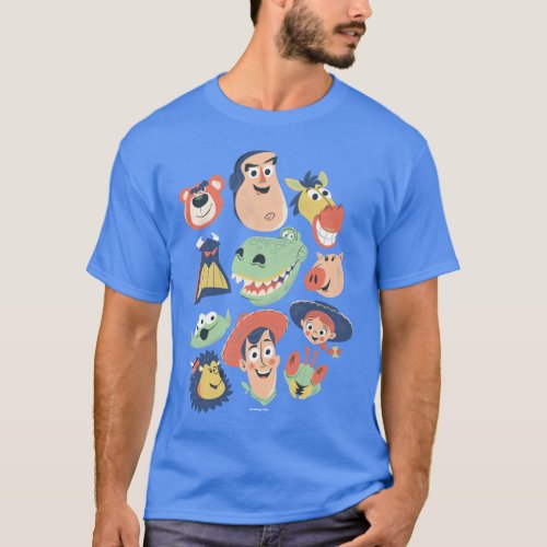 Vintage Painted Toy Story Characters T_Shirt