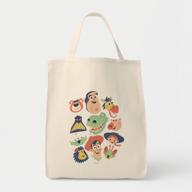 Vintage Painted Toy Story Characters Tote Bag (Front)