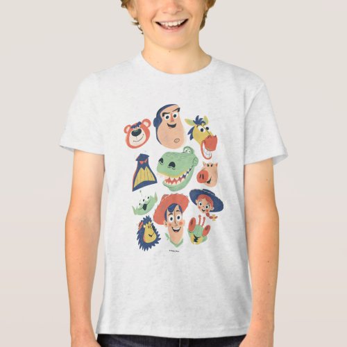 Vintage Painted Toy Story Characters Tri_Blend Shirt