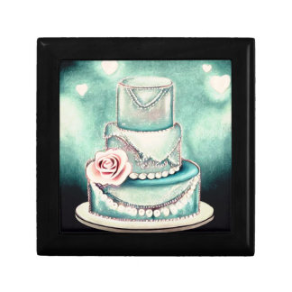 Vintage Painted Wedding Cake Gift Box