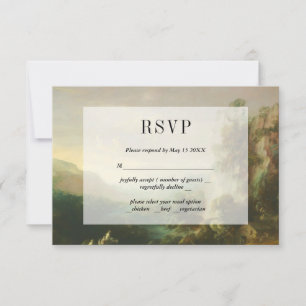 Vintage Painterly Landscape RSVP Card