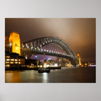 Vintage Painterly Sydney Harbour Bridge Poster