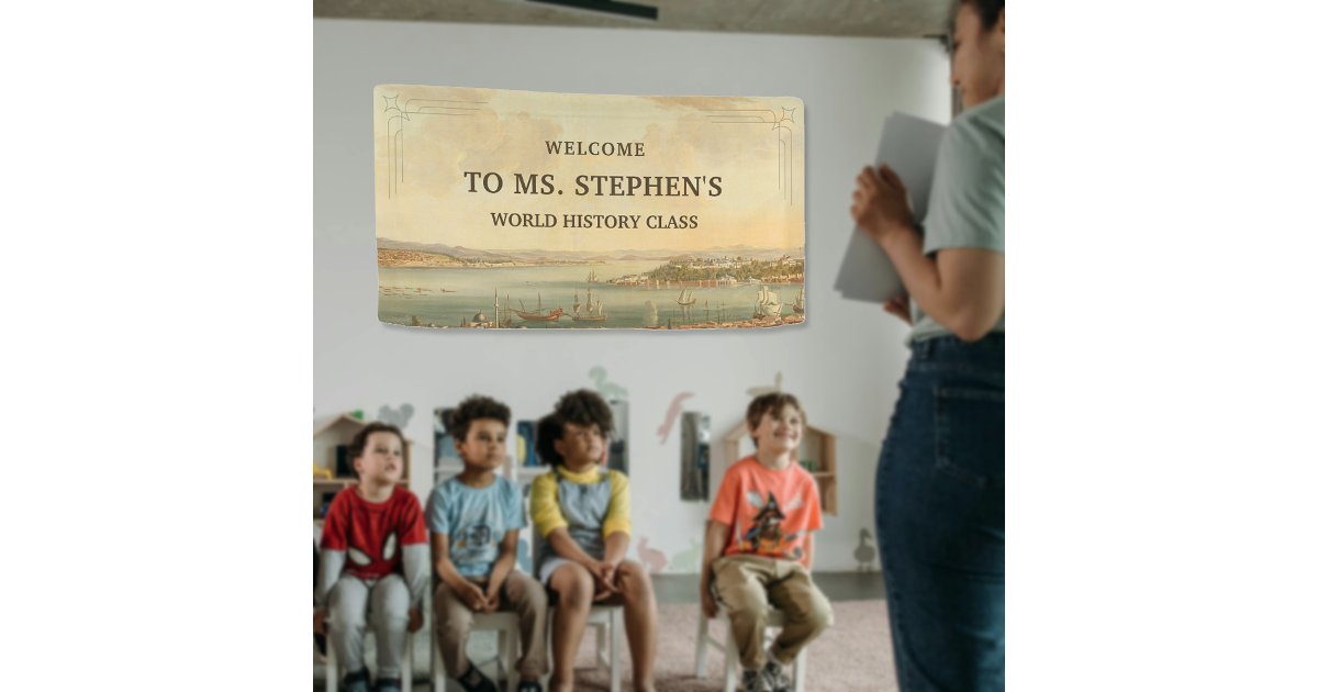 Vintage Painting History Teacher Classroom Welcome Banner | Zazzle