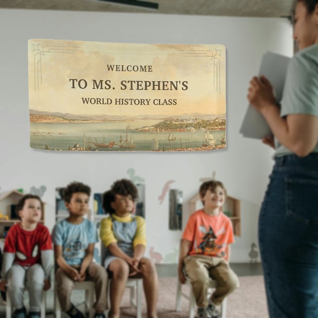 Vintage Painting History Teacher Classroom Welcome Banner (Vintage Painting History Teacher Classroom Welcome Banner)