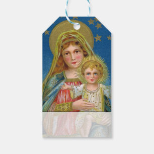 Vintage Painting Mary and Baby Jesus Christmas Gift Tags