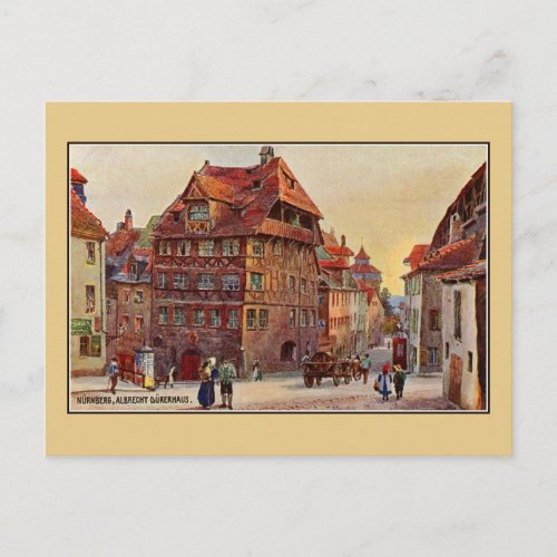 Vintage painting Nrnberg Albrecht Drer house art Postcard