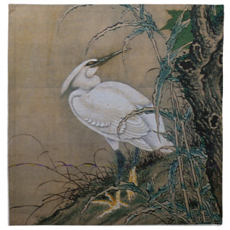 Vintage Painting Of A Bird With Flowers Cloth Napkin