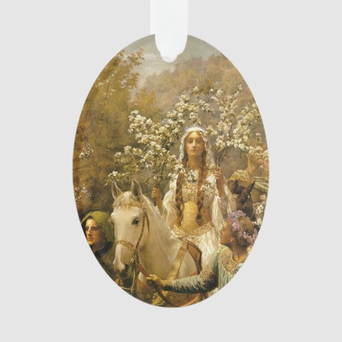 Vintage Painting Queen Guineveres Maying Ornament