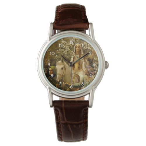 Vintage Painting Queen Guineveres Maying Watch
