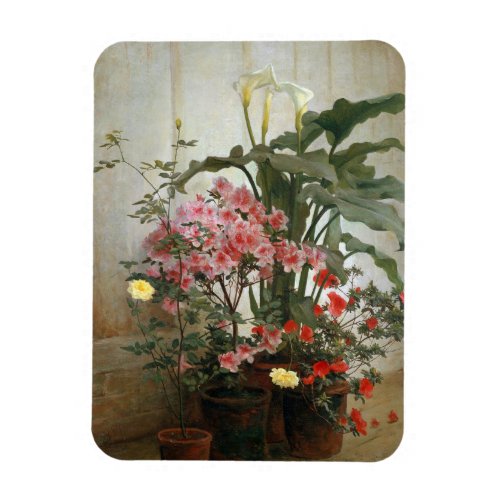 Vintage Painting Side of a Greenhouse by Lambdin Magnet