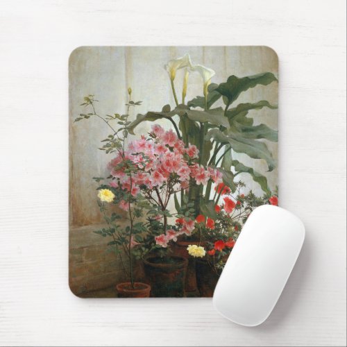 Vintage Painting Side of a Greenhouse by Lambdin Mouse Pad