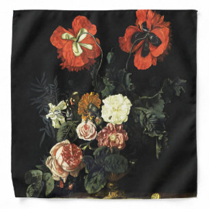 Vintage painting Still Life with Flowers Bandana
