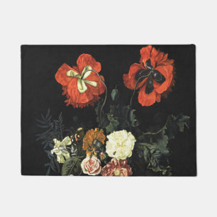 Vintage painting Still Life with Flowers Doormat