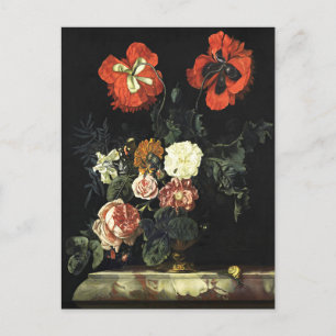 Vintage painting Still Life with Flowers  Postcard