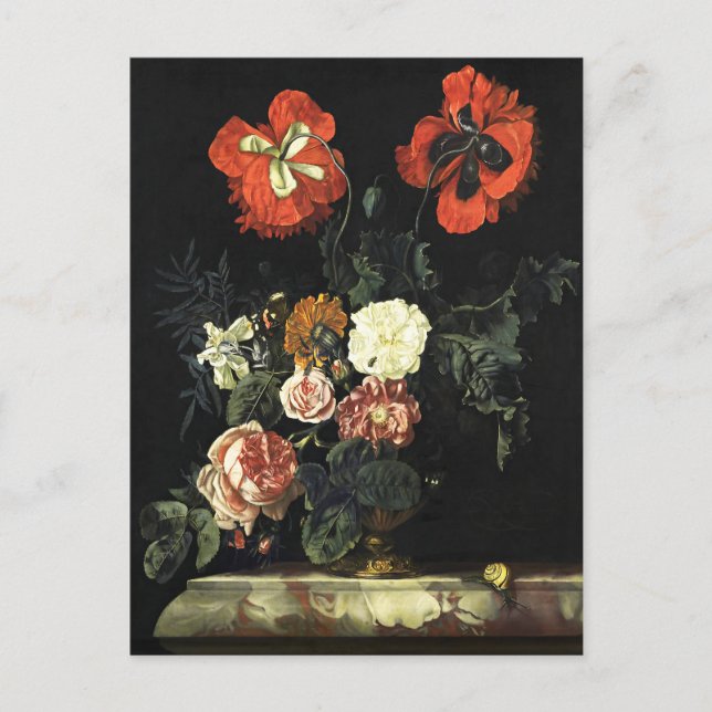 Vintage painting Still Life with Flowers  Postcard (Front)