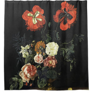Vintage painting Still Life with Flowers  Shower Curtain