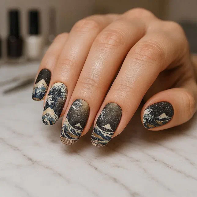 ネイルアート Vintage Painting The Great Wave Japanese Artist Minx Nail Art | Zazzle