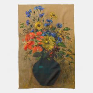 Vintage painting Wildflowers Kitchen Towel