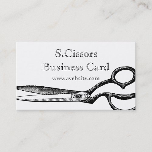 Vintage pair of scissors theme business card