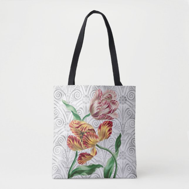 Vintage Pair of Tulip Flowers Pretty Tote Bag (Front)