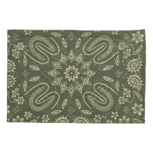Vintage Paisley Bandana Pillow Cover Cream & Wash