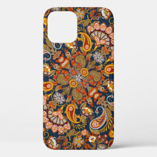 Vintage paisley bandana print,silk neck scarf or k iPhone 12 case