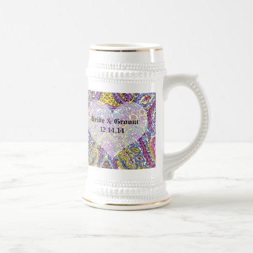 Vintage Paisley Beer Stein