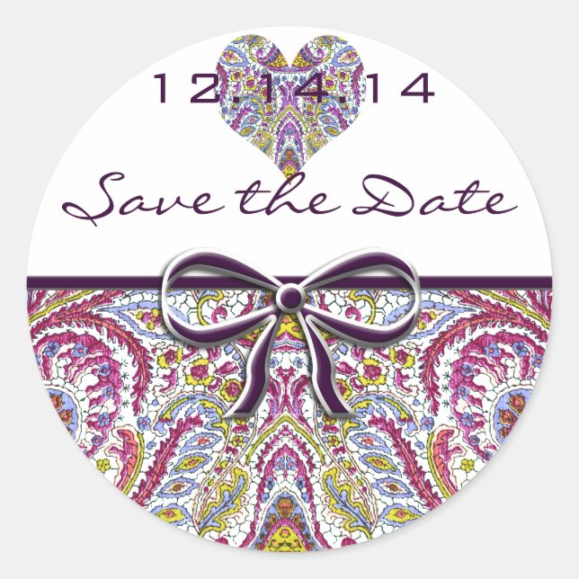Vintage Paisley Classic Round Sticker (Front)