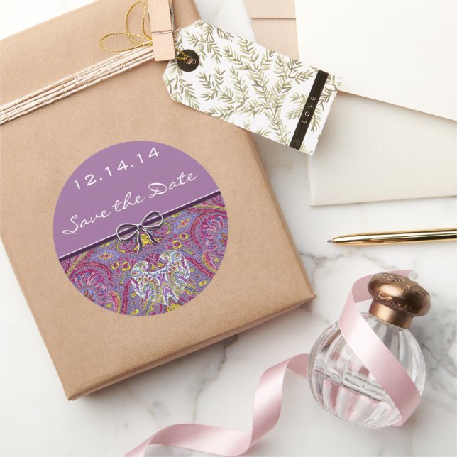 Vintage Paisley Classic Round Sticker (Gifting)