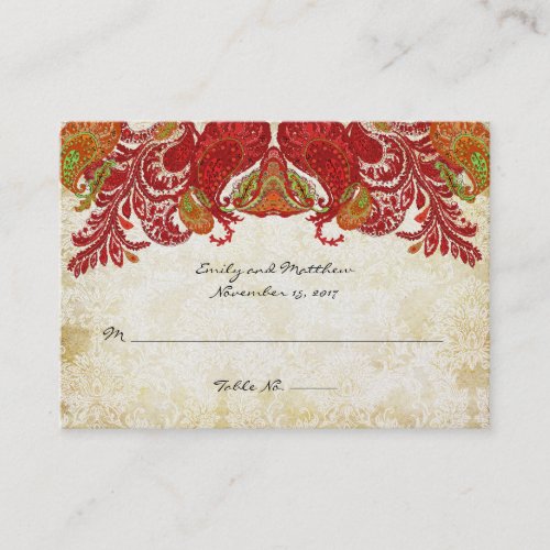 Vintage Paisley Damask Table Place Cards Business Cards