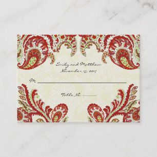 Vintage Paisley Damask Table Place Cards
