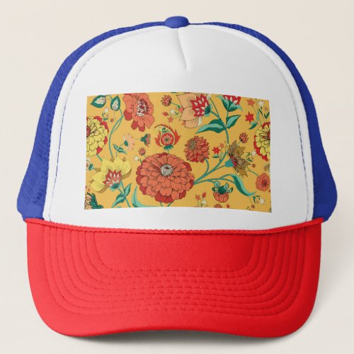 Vintage Paisley Floral Garden Trucker Hat