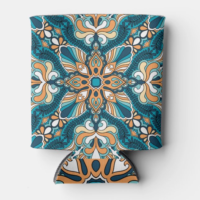 Vintage paisley kerchief: oriental print. can cooler (Front)