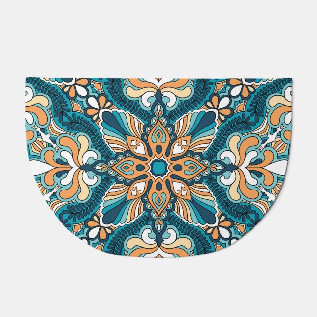 Vintage paisley kerchief: oriental print. doormat (Front)